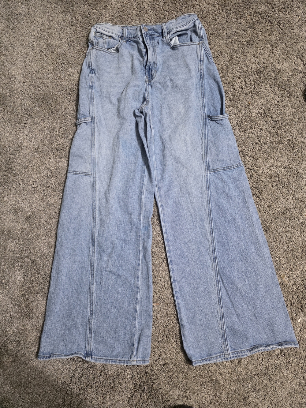 PacSun Light Blue Wide-Leg Utility Jeans